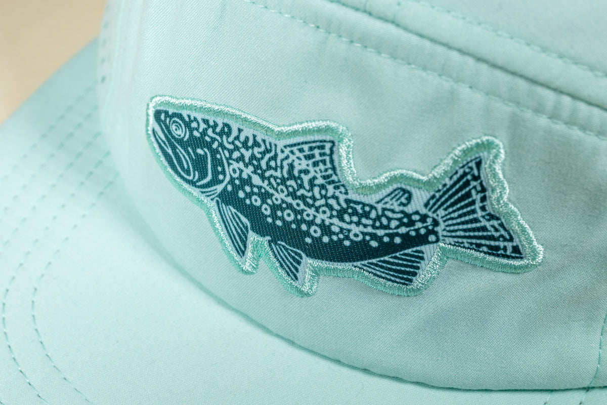 5 - Panel Brook Trout Hat - Mountain Mist & Teal
