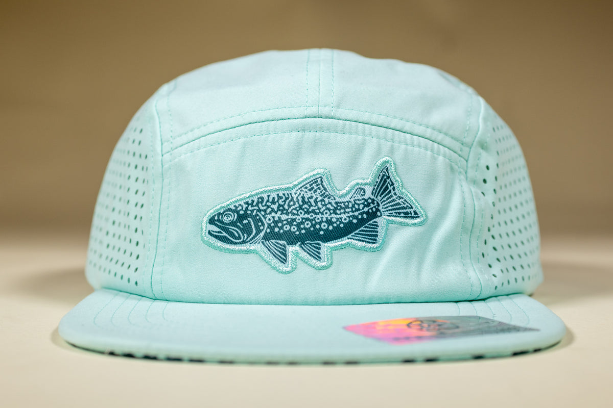 5 - Panel Brook Trout Hat - Mountain Mist & Teal