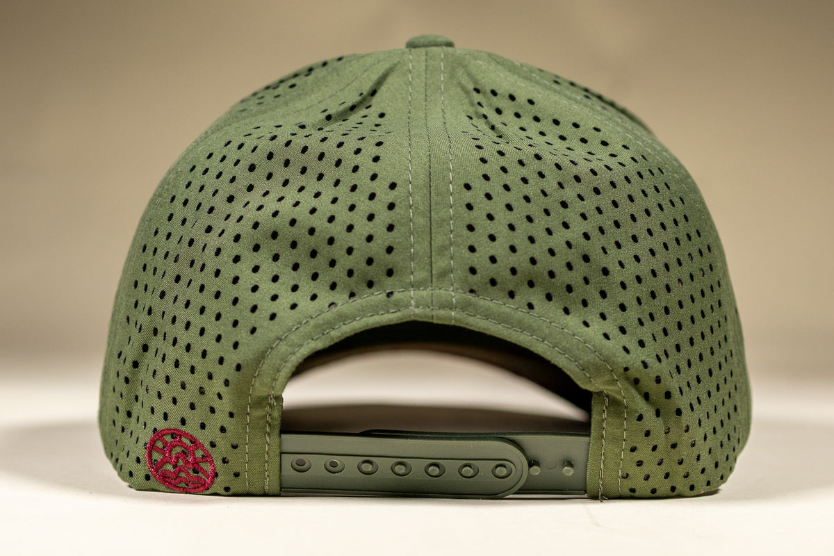 Brook Trout Trucker Woodcut Patch - Spruce Green & Plum
