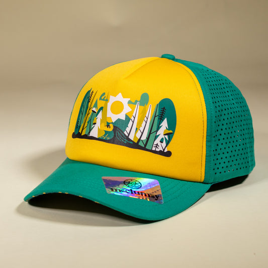 Foam Trucker - Yellow & Aqua Green