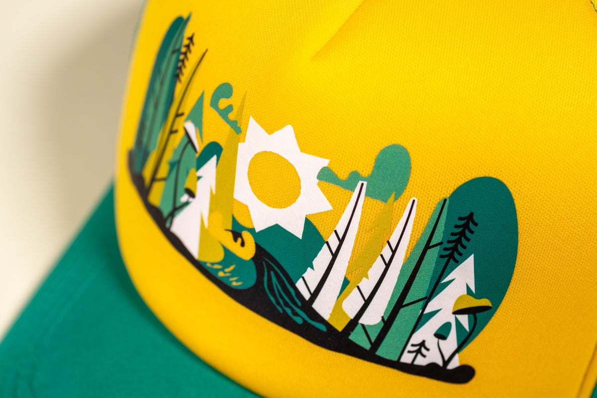 Foam Trucker - Yellow & Aqua Green