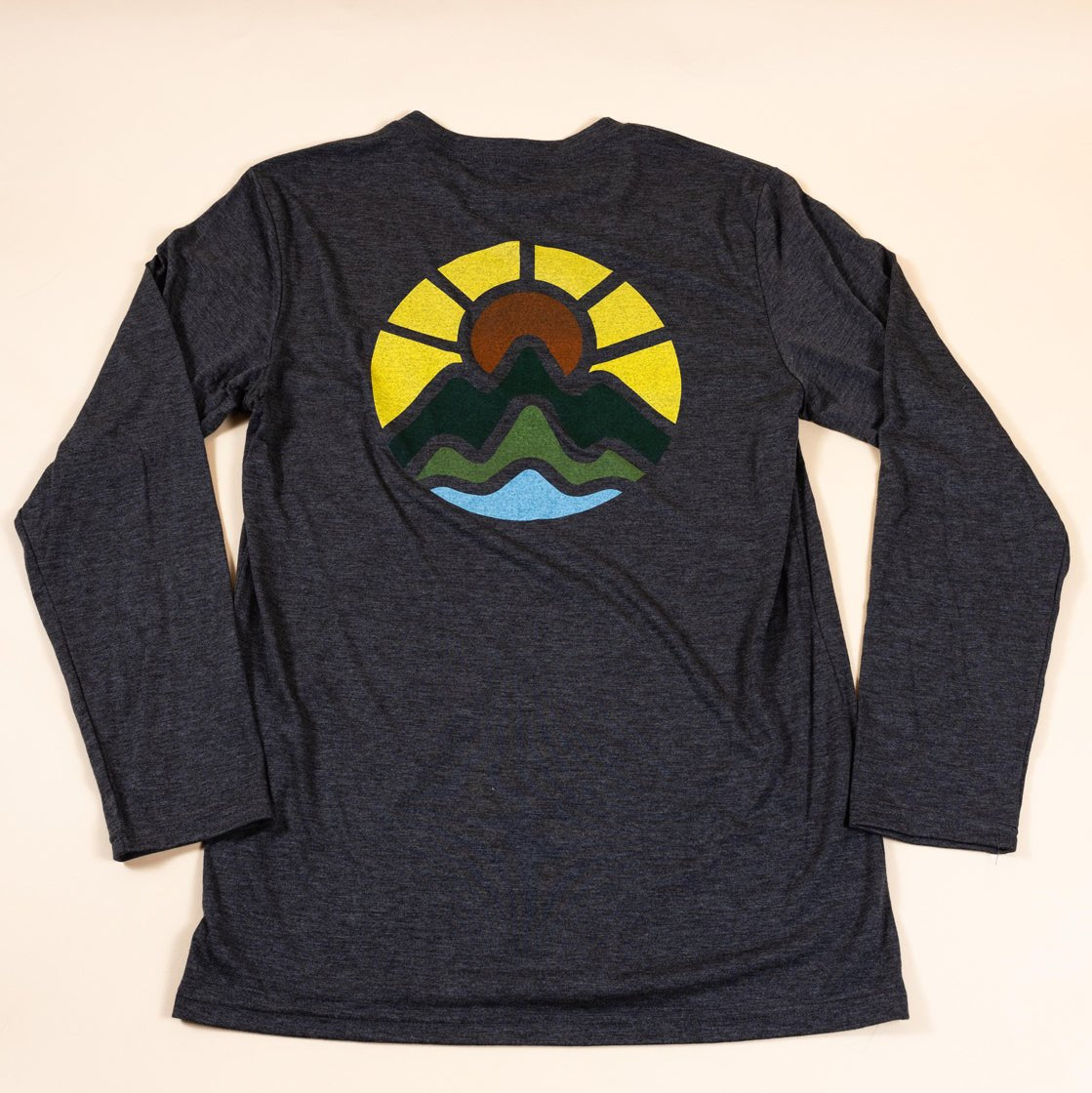 Long-sleeve T - McClumsy Full Color Logo - Triblend - Black Heather