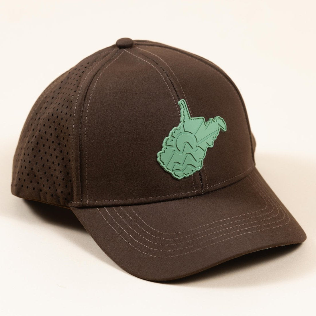 Trucker Hat - West Virginia Laser Cut 6-Panel - Brown