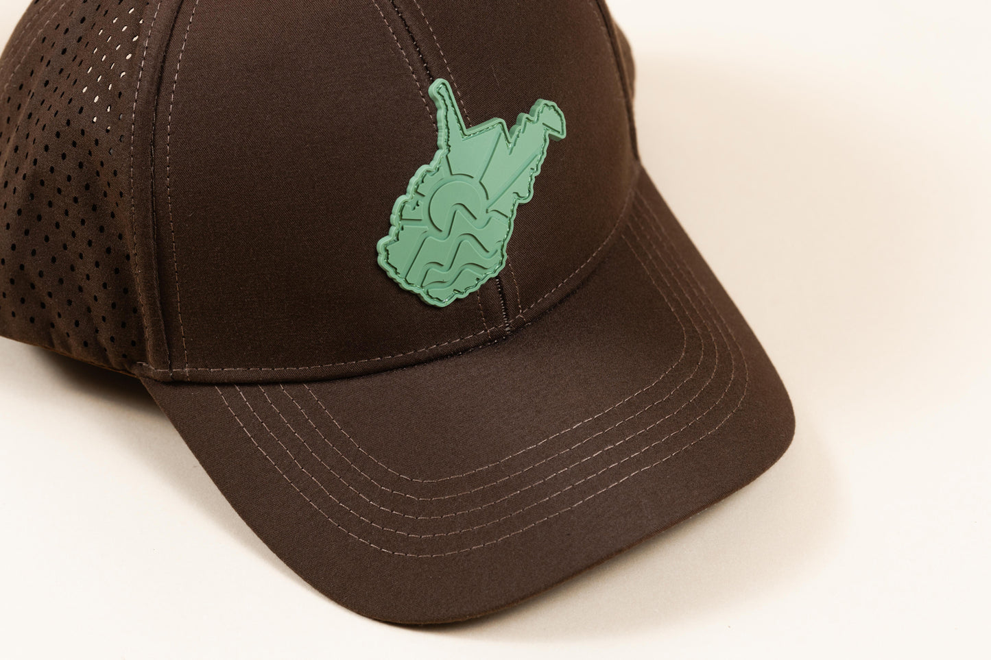 Trucker Hat - West Virginia Laser Cut 6-Panel - Brown