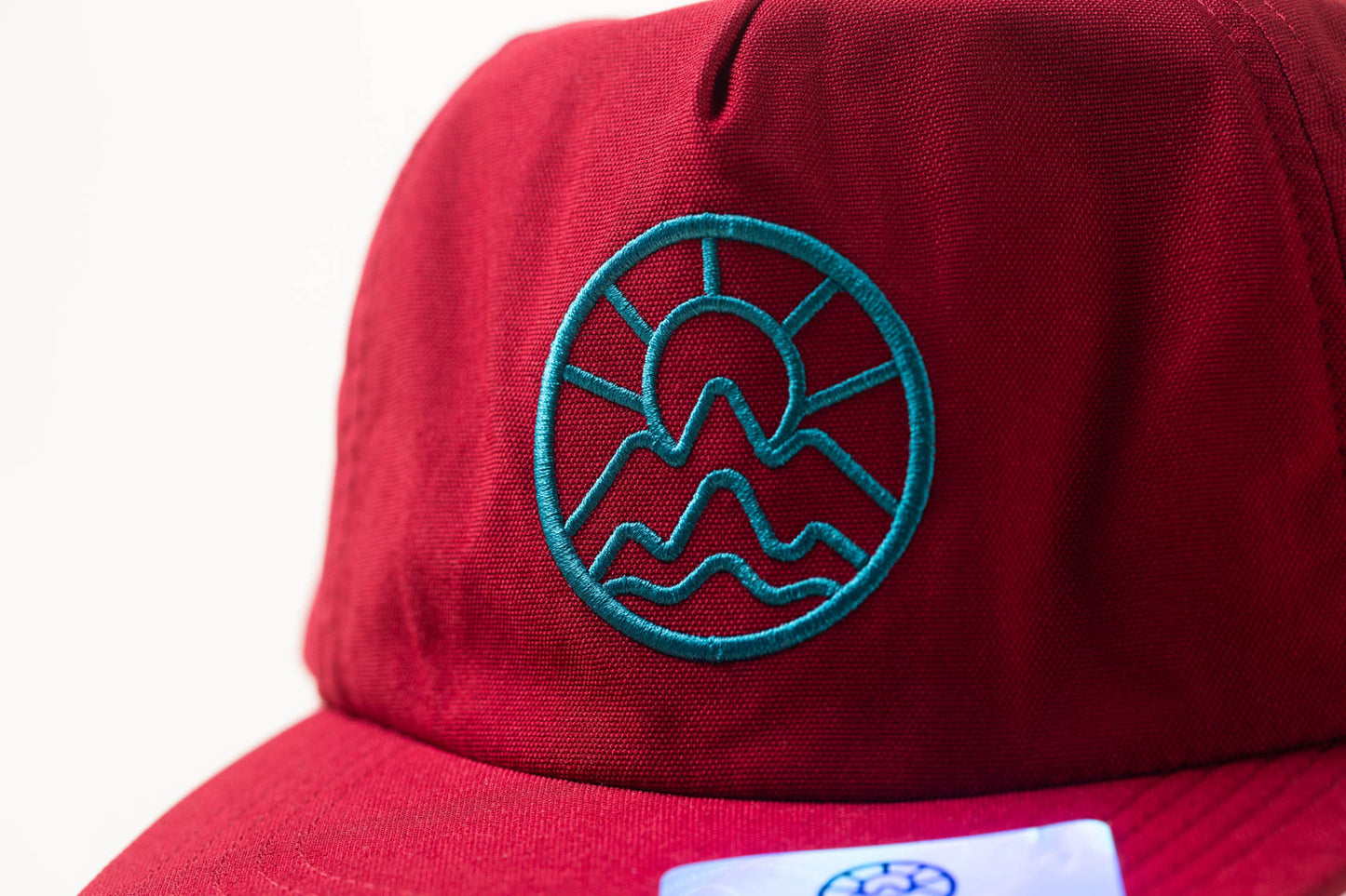 Crushable 5 Panel Unstructured Trucker – Bright Maroon & Teal