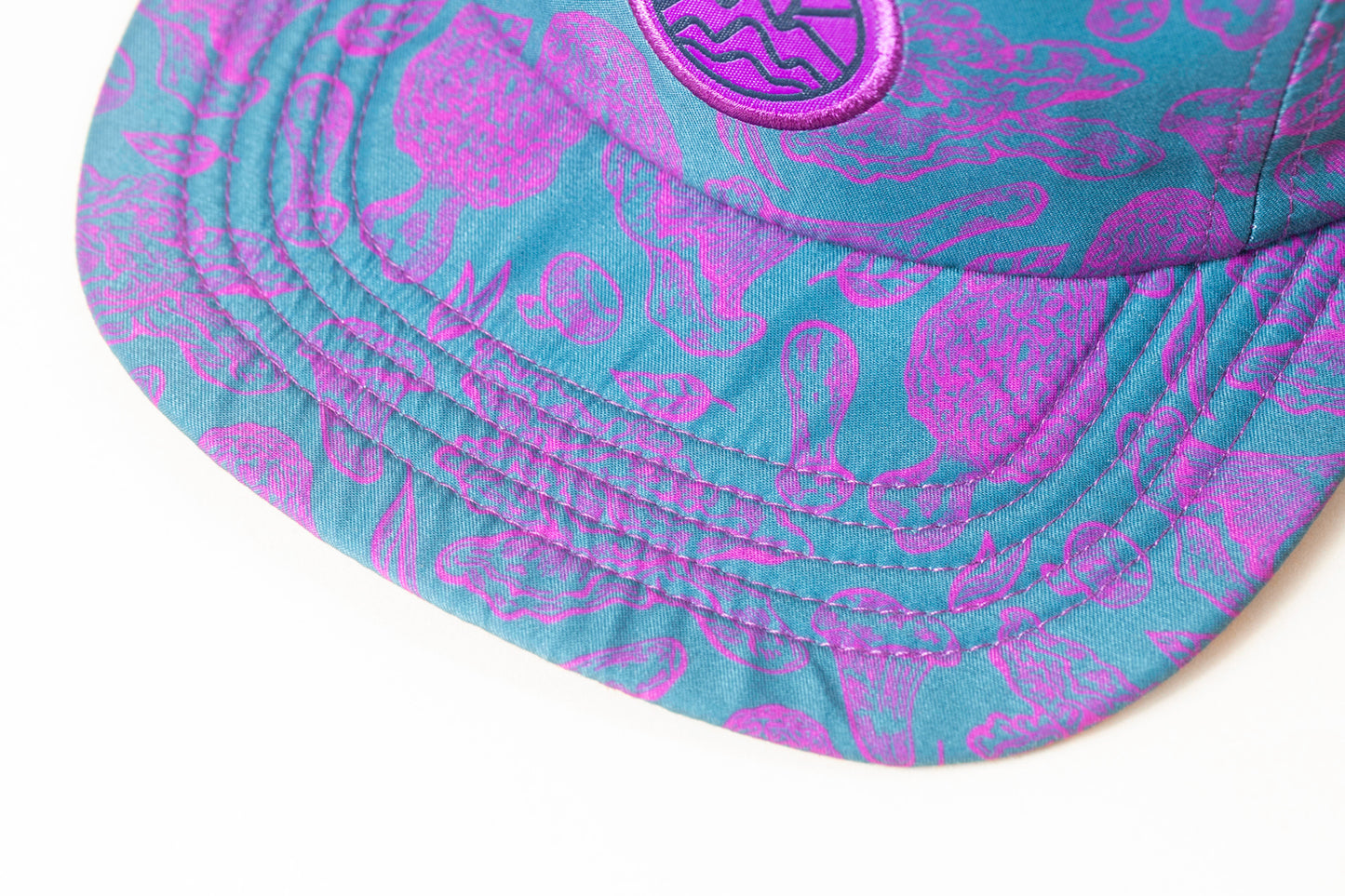 5-Panel Mushroom Hat - Green & Purple