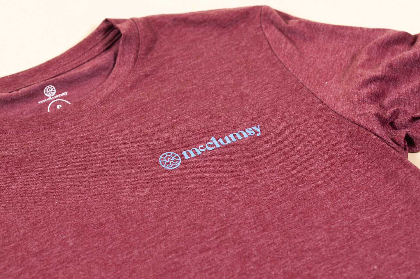 Long-sleeve T - McClumsy Full Color Logo - Triblend - Maroon Heather