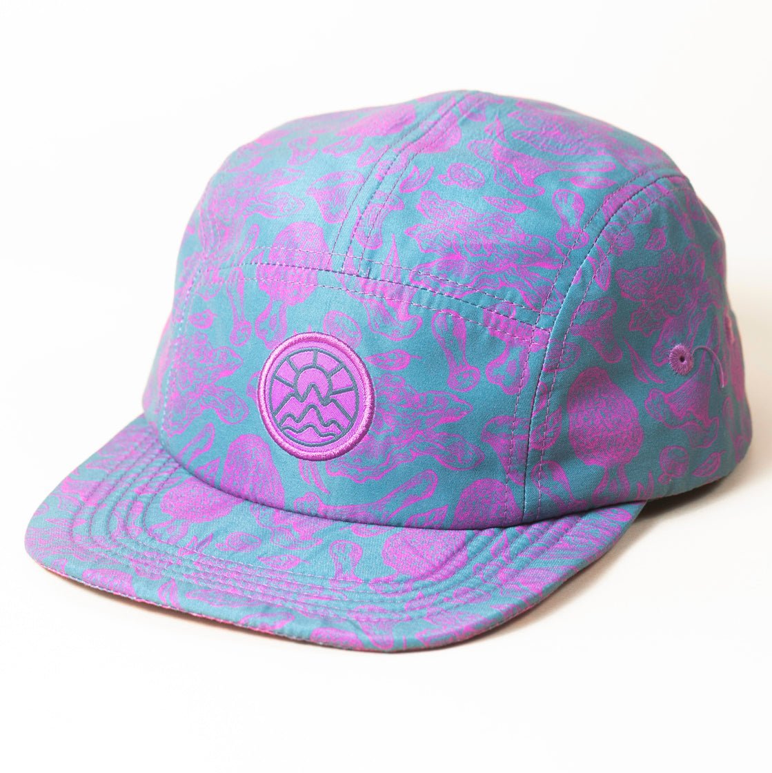 5-Panel Mushroom Hat - Green & Purple