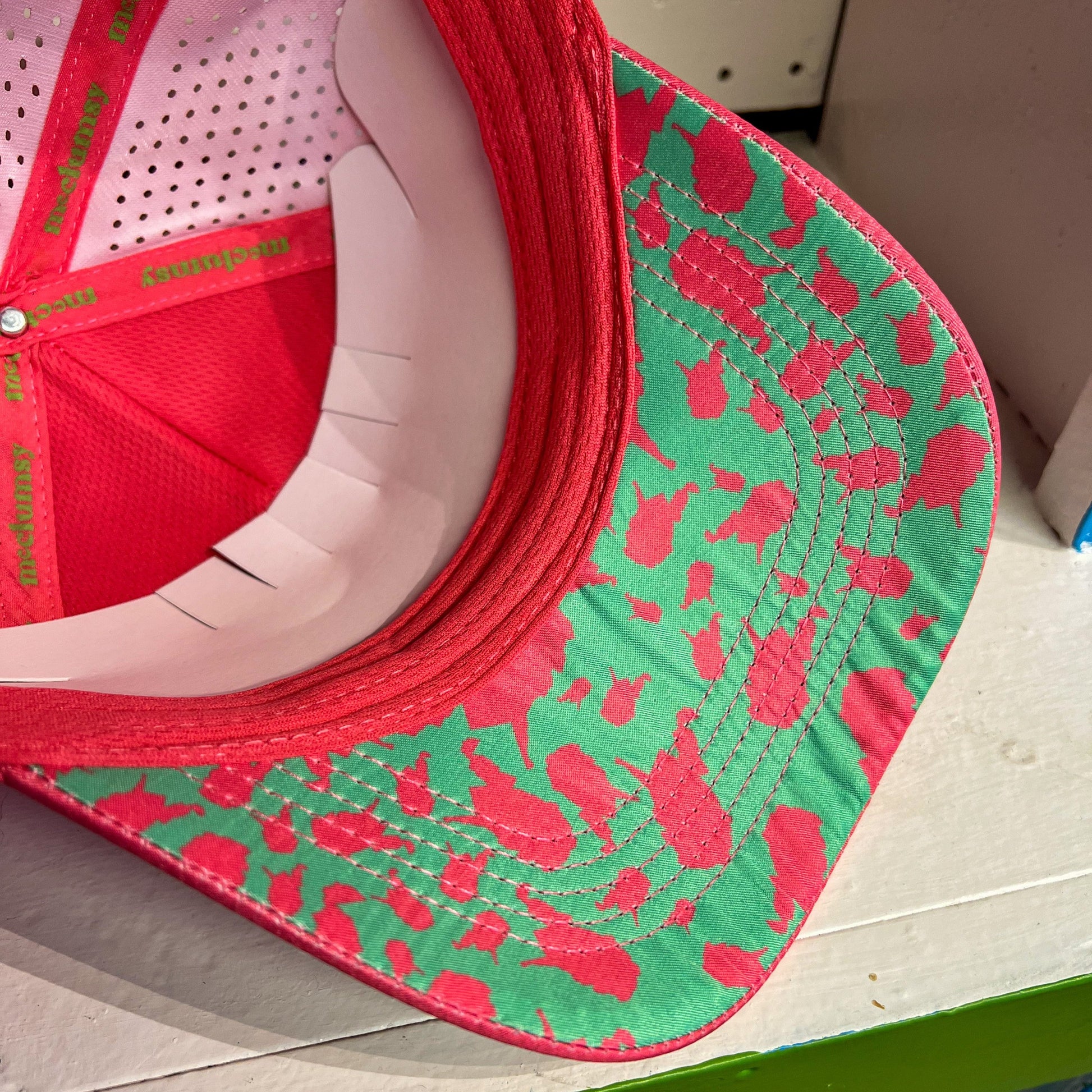 McClumsy Pink WV Laser Under Bill Shelf Pic with Sweat Guard