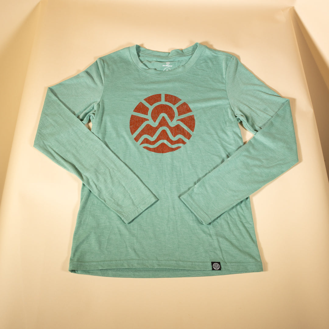 Lightweight T-shirt - McClumsy Single Color Front - Seafoam & Burnt Orange