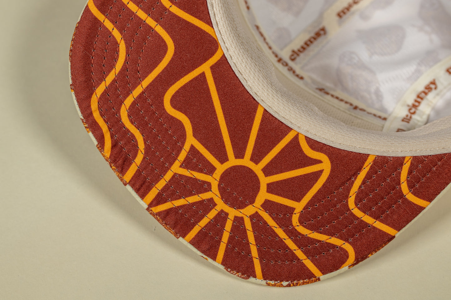 5 Panel Owl Hat - Cream, Brown, & Burnt Orange