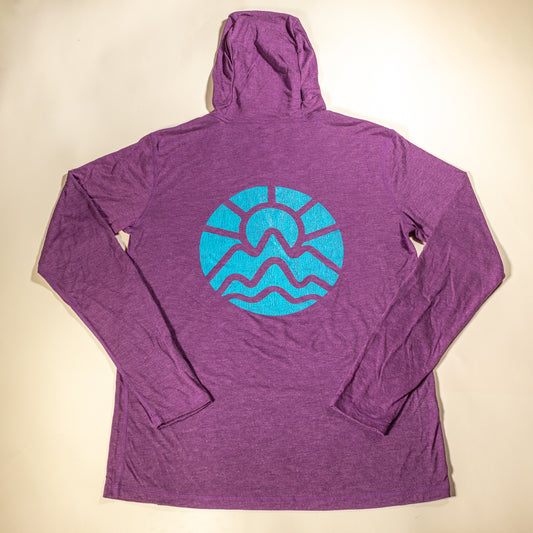 Lightweight Hoodie - McClumsy Teal Logo - Plum Heather