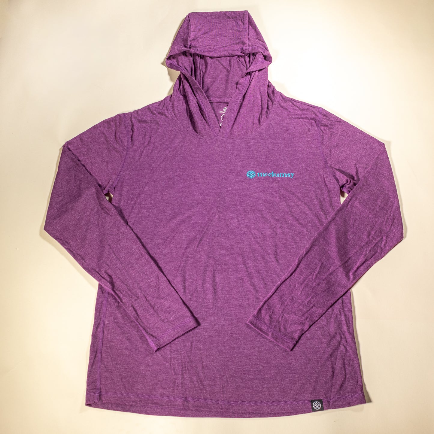 Lightweight Hoodie - McClumsy Teal Logo - Plum Heather
