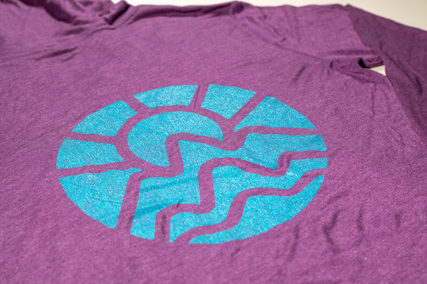 Lightweight Hoodie - McClumsy Teal Logo - Plum Heather