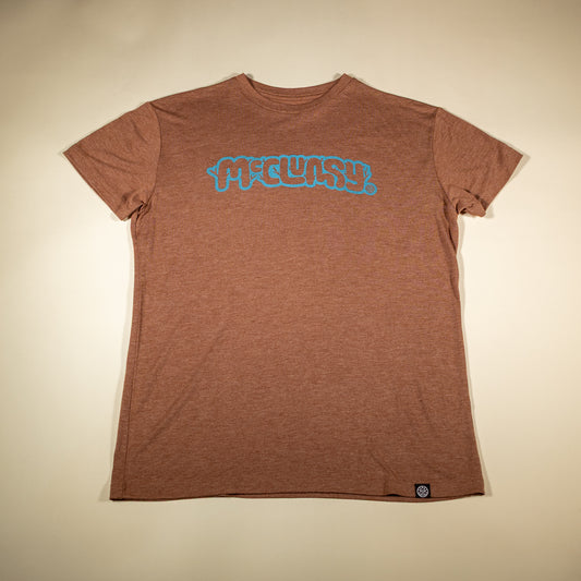 T-Shirt - McClumsy Stick Logo - Brown Heather
