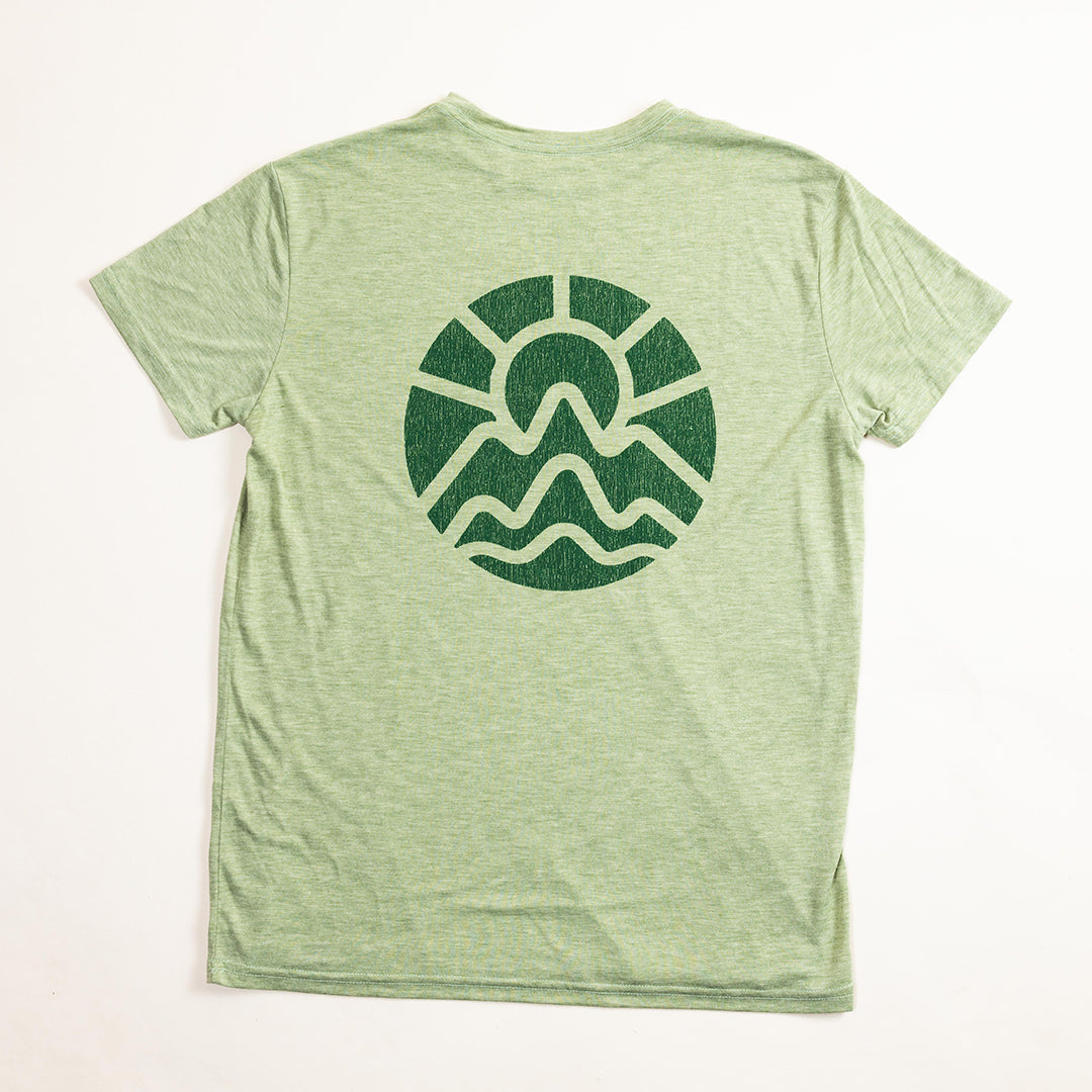 McClumsy Tee Green Triblend Back Logo Full