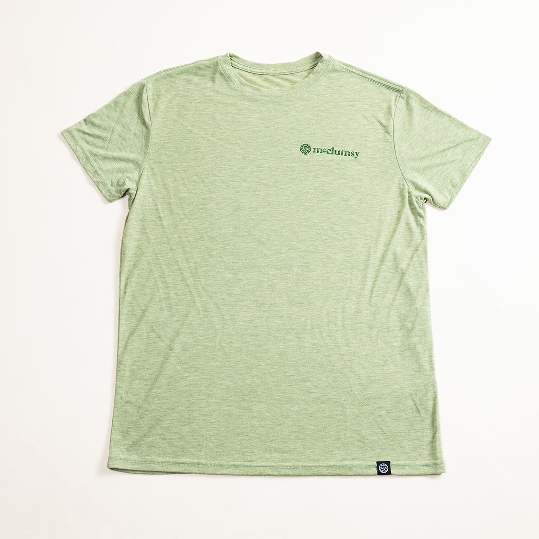 McClumsy Tee Green Triblend Front Full